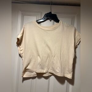 Garage Cream Boxy Crop Tee